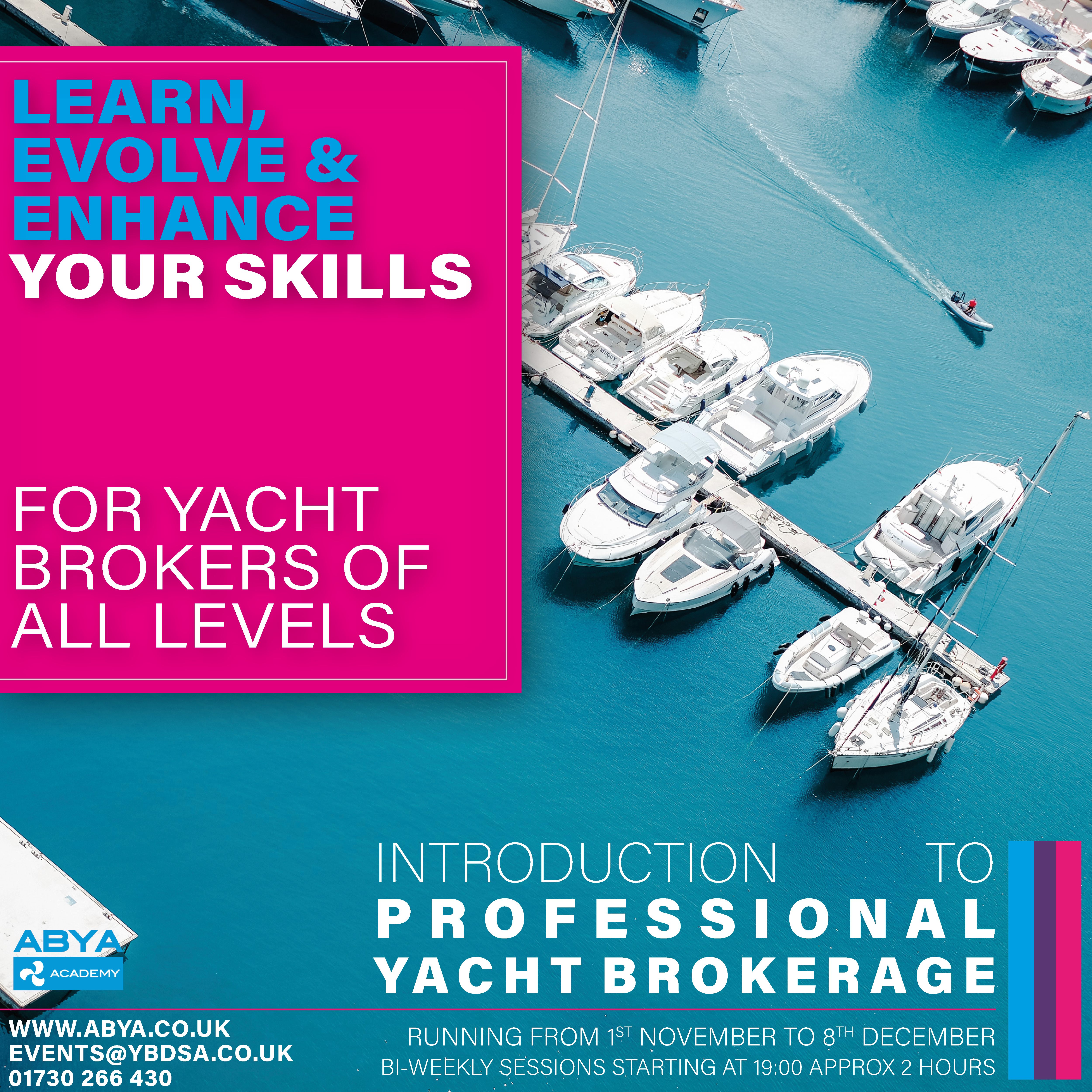 ABYA's Introduction to Professional Yacht Brokerage Course is starting again this November 2021